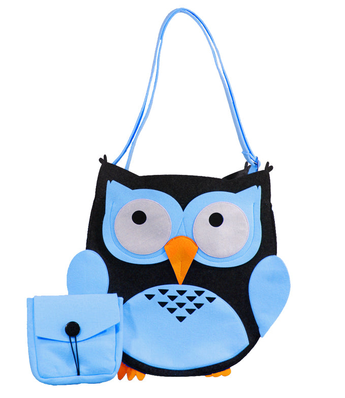 Nauticrew Blue Owl Bag | Lightweight Handbag | Stylish Shoulder Bag |Felt Tote Bag.