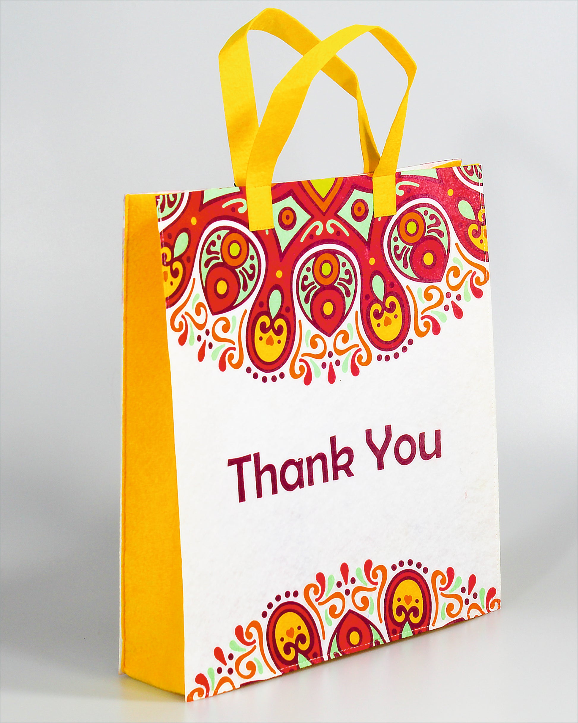 Eco Felt Bags with Colorful Print for Return Gifts Thamboolam Bags