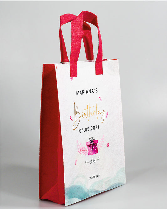 Customized Event Bags | Modern Eco-Felt Birthday Bag | Size 8.8 x 11 x 3 | 50 Nos.