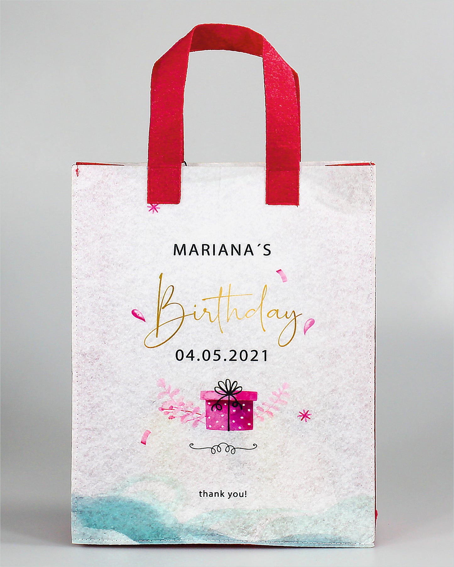 Customized Event Bags | Modern Eco-Felt Birthday Bag | Size 8.8 x 11 x 3 | 50 Nos.